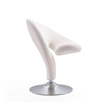 Fauteuil pivotant en mélange de laine chromé poli | Style Mid-Century Modern