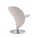 Fauteuil pivotant en mélange de laine chromé poli | Style Mid-Century Modern