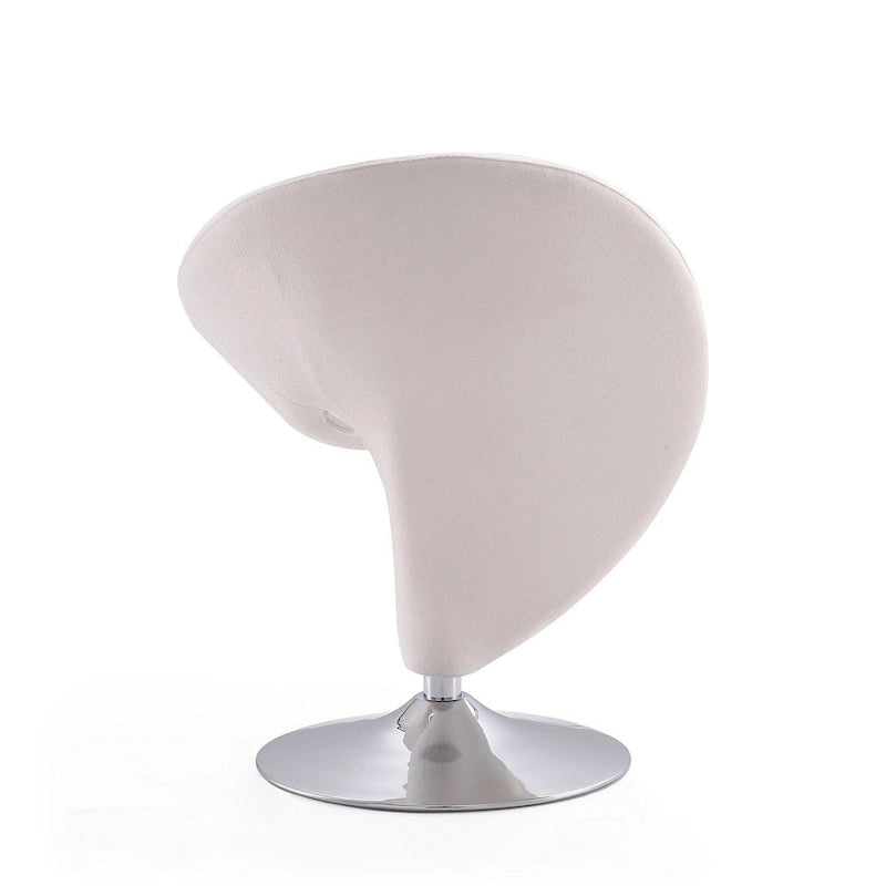 Fauteuil pivotant en mélange de laine chromé poli | Style Mid-Century Modern