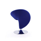 Fauteuil pivotant en mélange de laine chromé poli | Style Mid-Century Modern