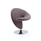Fauteuil pivotant en mélange de laine chromé poli | Style Mid-Century Modern