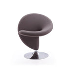 Fauteuil pivotant en mélange de laine chromé poli | Style Mid-Century Modern