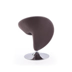 Fauteuil pivotant en mélange de laine chromé poli | Style Mid-Century Modern
