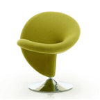 Fauteuil pivotant en mélange de laine chromé poli | Style Mid-Century Modern