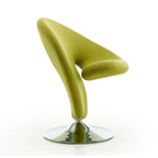 Fauteuil pivotant en mélange de laine chromé poli | Style Mid-Century Modern