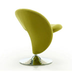 Fauteuil pivotant en mélange de laine chromé poli | Style Mid-Century Modern