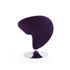 Fauteuil pivotant en mélange de laine chromé poli | Style Mid-Century Modern