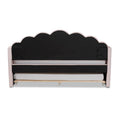 Timila Modern Velvet Upholstered Daybed with Trundle-Light Pink