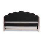 Timila Modern Velvet Upholstered Daybed with Trundle-Light Pink