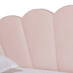 Lit de repos moderne en velours capitonné avec lit gigogne escamotable | Rose clair