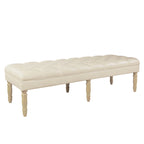 Banc long classique capitonné | Rembourrage en similicuir | Entrée ou chambre à coucher
