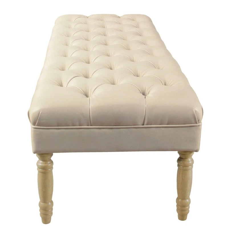 Banc long classique capitonné | Rembourrage en similicuir | Entrée ou chambre à coucher