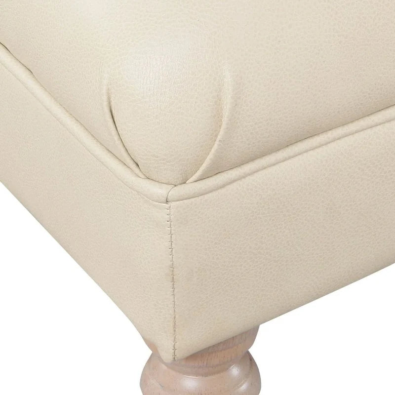 Banc long classique capitonné | Rembourrage en similicuir | Entrée ou chambre à coucher