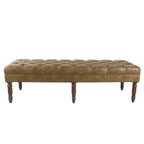 Banc long classique capitonné | Rembourrage en similicuir | Entrée ou chambre à coucher