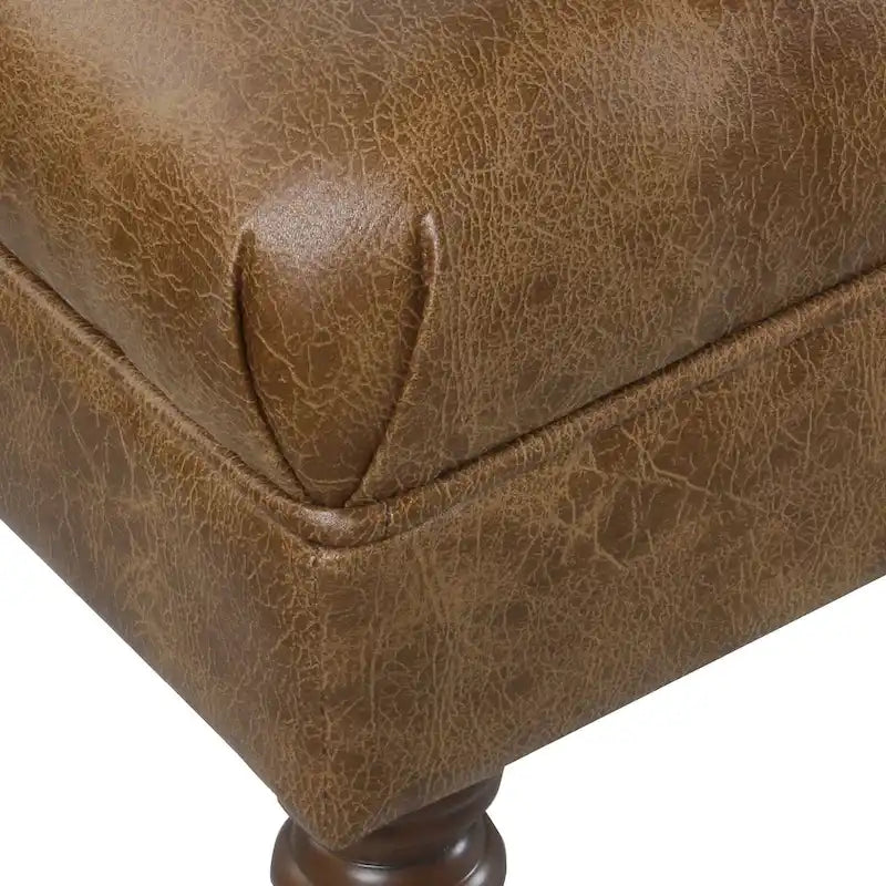 Banc long classique capitonné | Rembourrage en similicuir | Entrée ou chambre à coucher