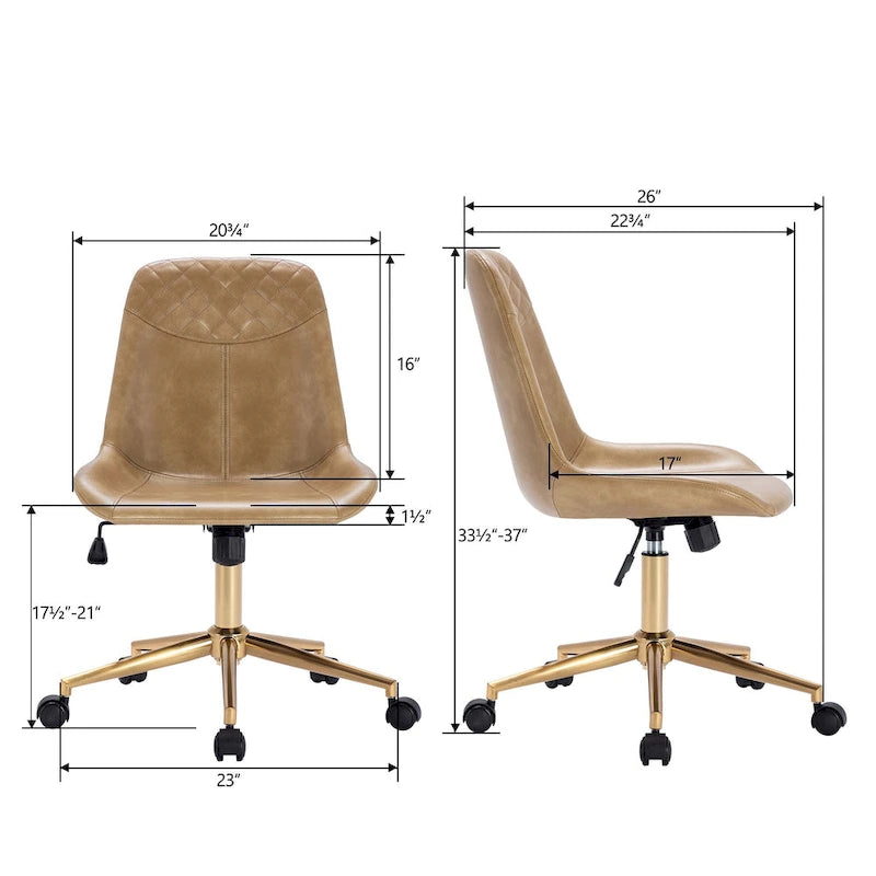 Chaise de bureau ergonomique en similicuir courbé avec vérin à gaz