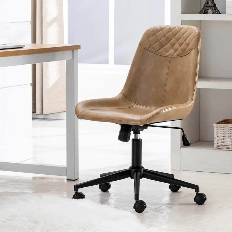 Chaise de bureau ergonomique en similicuir courbé avec vérin à gaz