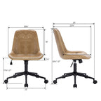 Chaise de bureau ergonomique en similicuir courbé avec vérin à gaz