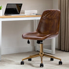 Chaise de bureau ergonomique en similicuir courbé avec vérin à gaz