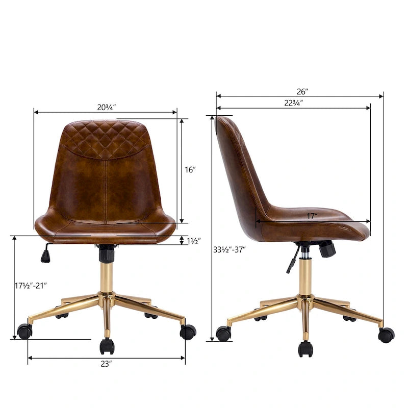 Chaise de bureau ergonomique en similicuir courbé avec vérin à gaz