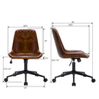 Chaise de bureau ergonomique en similicuir courbé avec vérin à gaz