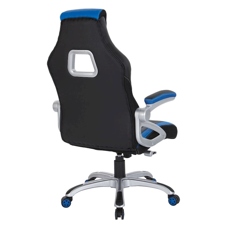 Chaise de jeu style course en cuir reconstitué et maille | Chaise de bureau ergonomique