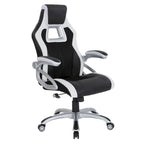 Chaise de jeu style course en cuir reconstitué et maille | Chaise de bureau ergonomique