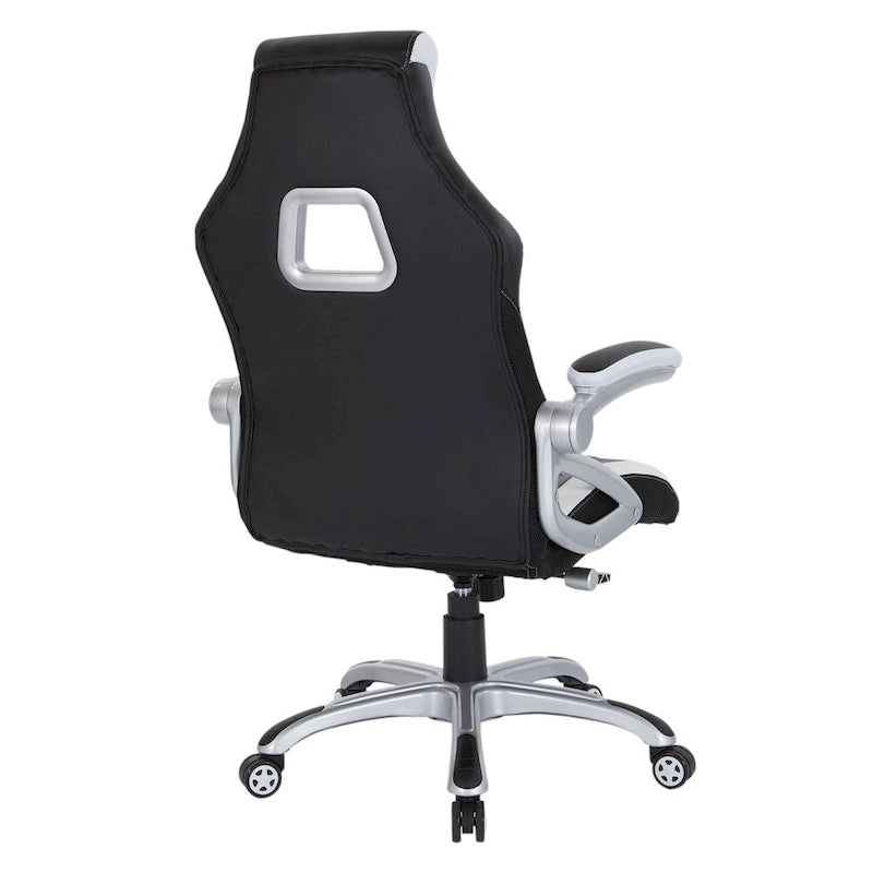 Chaise de jeu style course en cuir reconstitué et maille | Chaise de bureau ergonomique