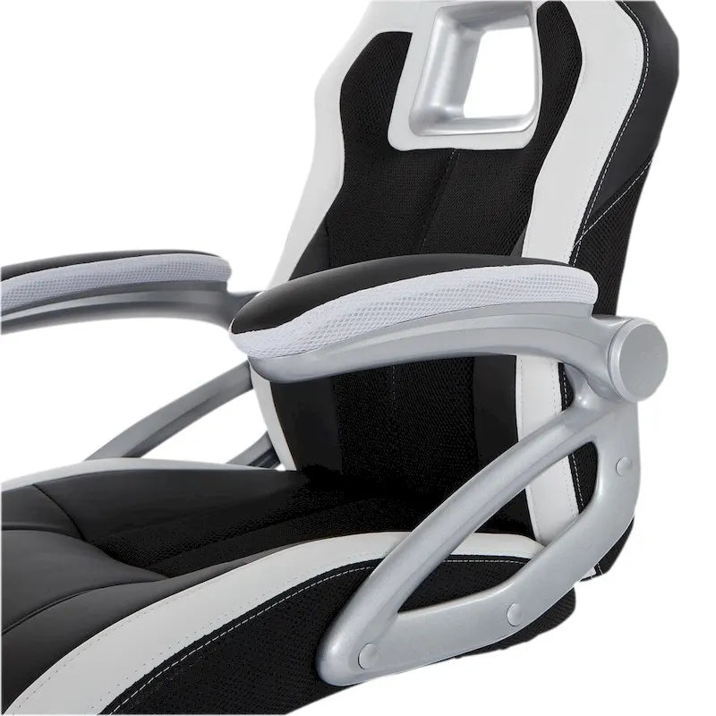 Chaise de jeu style course en cuir reconstitué et maille | Chaise de bureau ergonomique