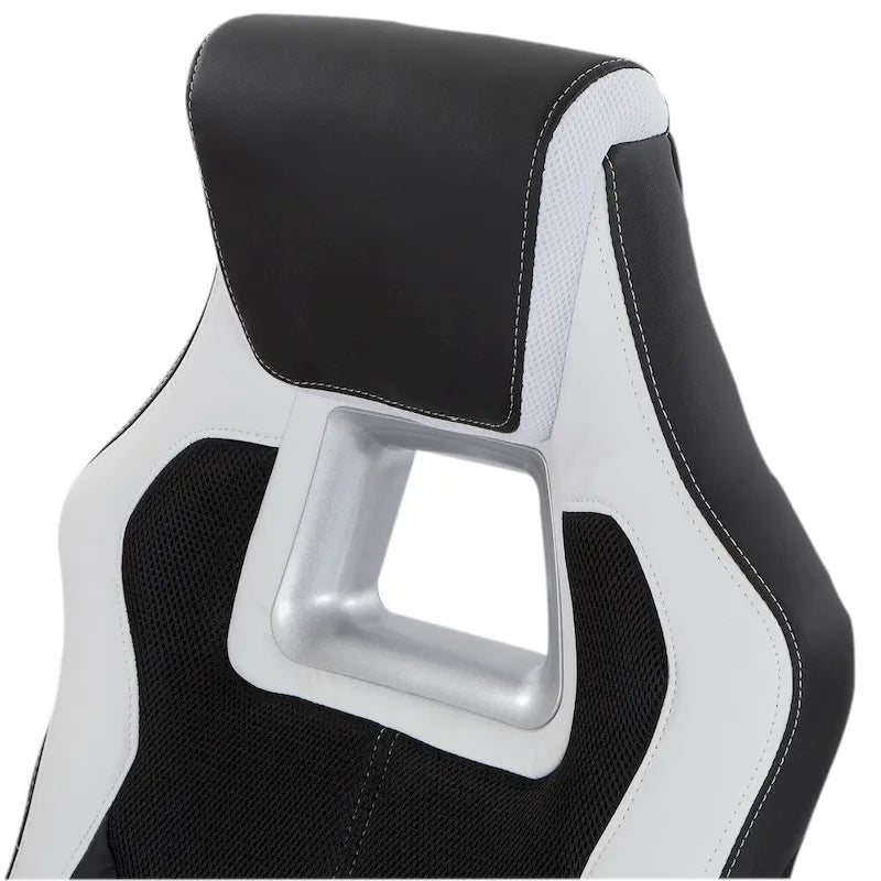 Chaise de jeu style course en cuir reconstitué et maille | Chaise de bureau ergonomique