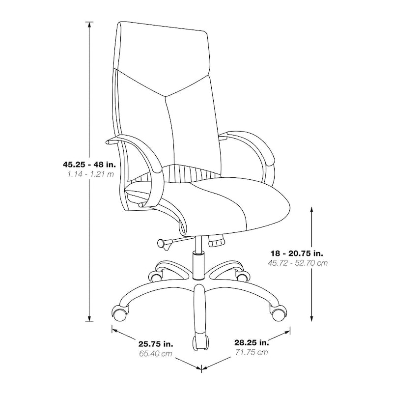 Fauteuil de direction de luxe en cuir noir à dossier haut