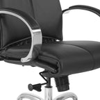 Fauteuil de direction de luxe en cuir noir à dossier haut