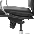 Fauteuil de direction de luxe en cuir noir à dossier haut