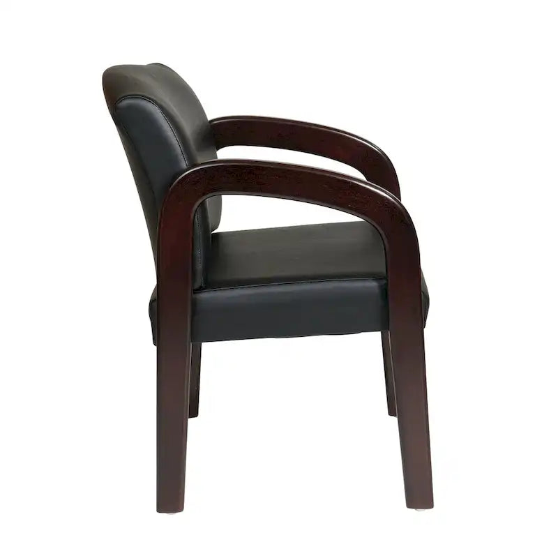 Chaise visiteur en bois finition expresso