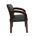 Chaise visiteur en bois finition expresso