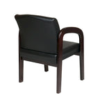 Chaise visiteur en bois finition expresso