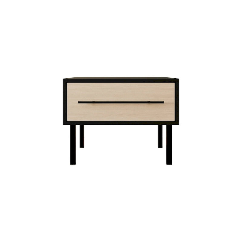 Table de chevet en bois de transition à 1 tiroir | Table de nuit avec rangement