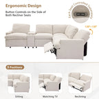 Canapé d'angle inclinable électrique 104 places Canapé de salon de cinéma maison sectionnel avec boîte de rangement, porte-gobelets, ports USB et Powe