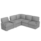 Canapé d'angle inclinable électrique 104 places Canapé de salon de cinéma maison sectionnel avec boîte de rangement, porte-gobelets, ports USB et Powe