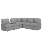 Canapé d'angle inclinable électrique 104 places Canapé de salon de cinéma maison sectionnel avec boîte de rangement, porte-gobelets, ports USB et Powe