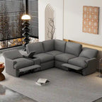 Canapé d'angle inclinable électrique 104 places Canapé de salon de cinéma maison sectionnel avec boîte de rangement, porte-gobelets, ports USB et Powe
