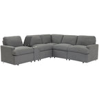 Canapé d'angle inclinable électrique 104 places Canapé de salon de cinéma maison sectionnel avec boîte de rangement, porte-gobelets, ports USB et Powe