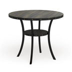 Table de salle à manger à hauteur de comptoir Espresso Wood avec clous décoratifs | Table de cuisine à hauteur de bar