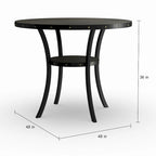 Table de salle à manger à hauteur de comptoir Espresso Wood avec clous décoratifs | Table de cuisine à hauteur de bar