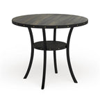 Table de salle à manger à hauteur de comptoir Espresso Wood avec clous décoratifs | Table de cuisine à hauteur de bar