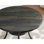 Table de salle à manger à hauteur de comptoir Espresso Wood avec clous décoratifs | Table de cuisine à hauteur de bar