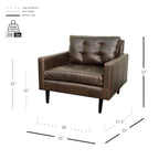 Fauteuil en cuir reconstitué | Fauteuil d'appoint de style transitoire pour salon