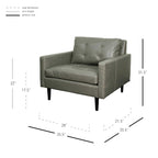 Fauteuil en cuir reconstitué | Fauteuil d'appoint de style transitoire pour salon