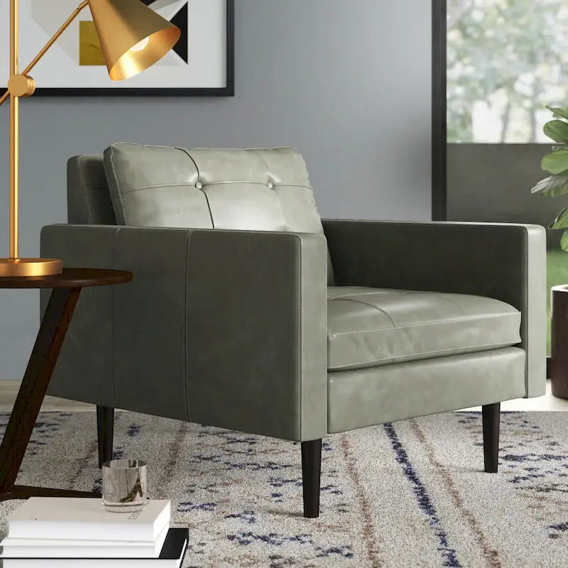 Fauteuil en cuir reconstitué | Fauteuil d'appoint de style transitoire pour salon