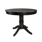 Table à manger ronde noire sur pied central | Style classique | 4 places
